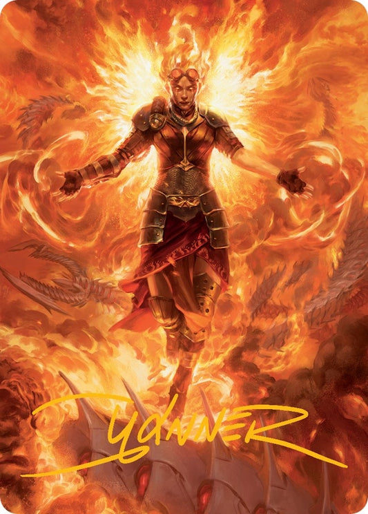 Image for Chandra, Hope's Beacon Art Card (Gold-Stamped Signature) (30) (Art Series: March of the Machine) - Magic: The Gathering