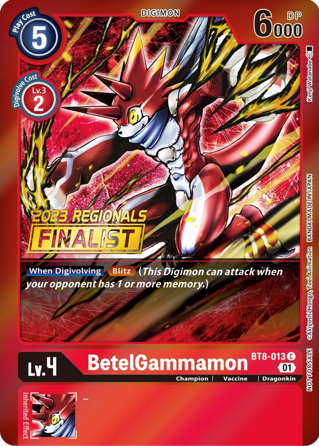 Image for BetelGammamon (2023 Regionals Finalist) (BT8-013 C) (New Awakening) - Digimon Card Game