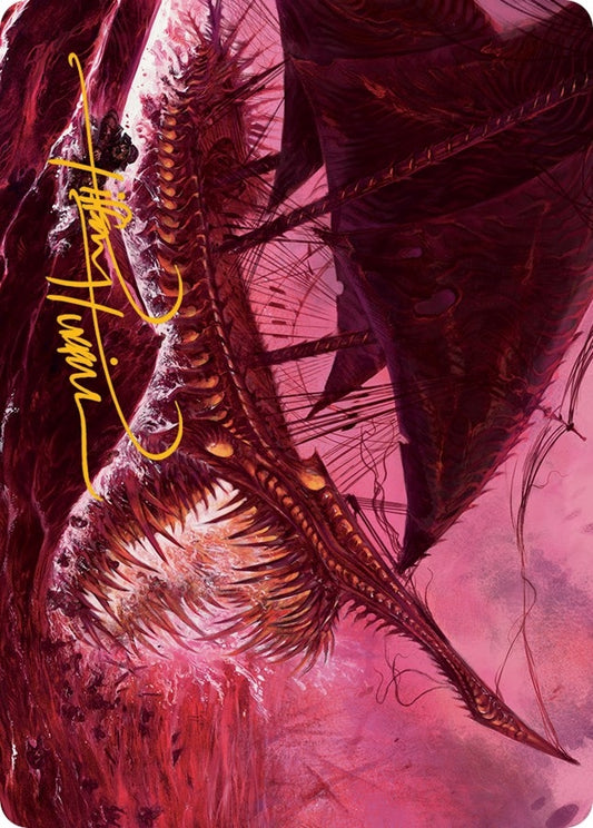 Image for Marauding Dreadship Art Card (Gold-Stamped Signature) (36) (Art Series: March of the Machine) - Magic: The Gathering