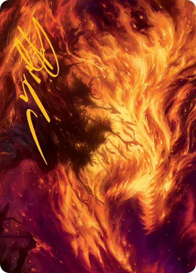 Image for Stoke the Flames Art Card (Gold-Stamped Signature) (38) (Art Series: March of the Machine) - Magic: The Gathering