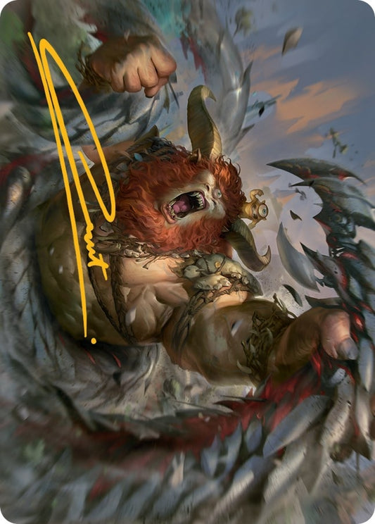 Image for Borborygmos and Fblthp Art Card (42/81) (Gold-Stamped Signature) (42) (Art Series: March of the Machine) - Magic: The Gathering