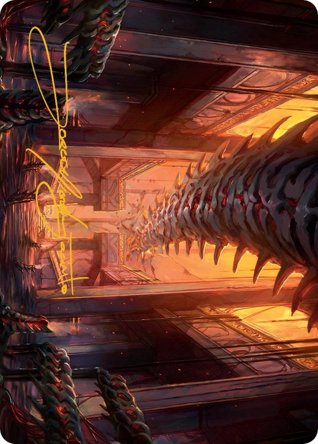 Image for Bloodfell Caves Art Card (Gold-Stamped Signature) (55) (Art Series: March of the Machine) - Magic: The Gathering
