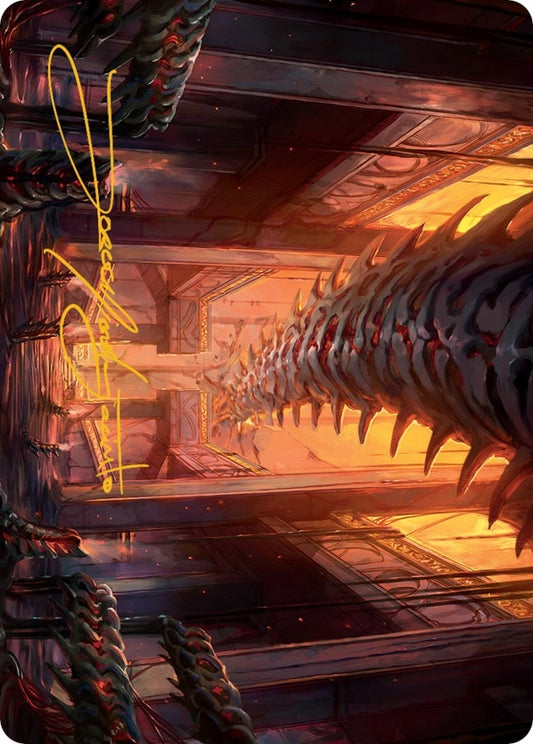 Image for Bloodfell Caves Art Card (Gold-Stamped Signature) (55) (Art Series: March of the Machine) - Magic: The Gathering