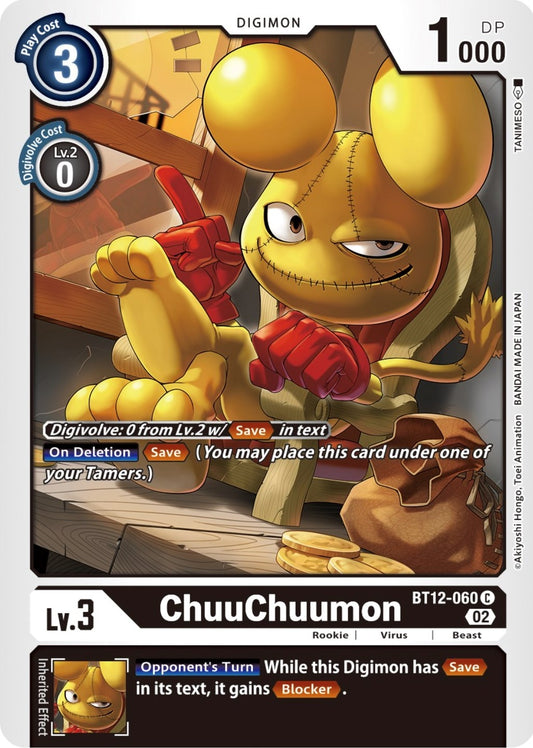Image for ChuuChuumon (BT12-060 C) (Across Time) - Digimon Card Game