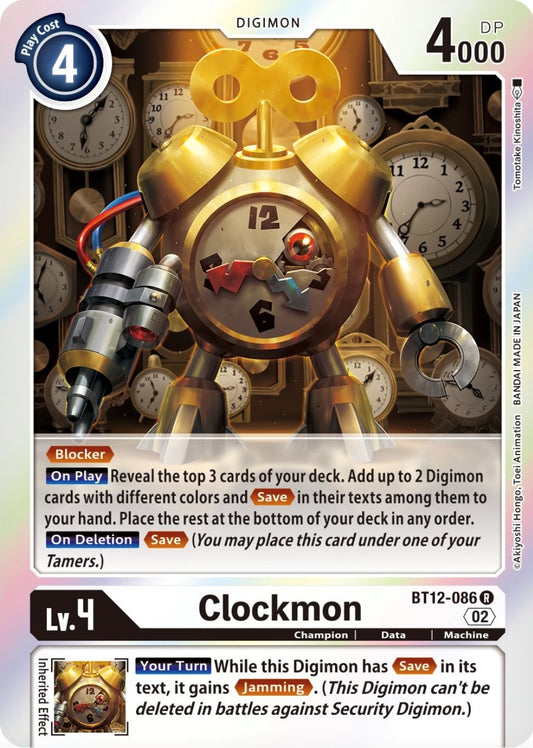 Image for Clockmon (BT12-086 R) (Across Time) - Digimon Card Game