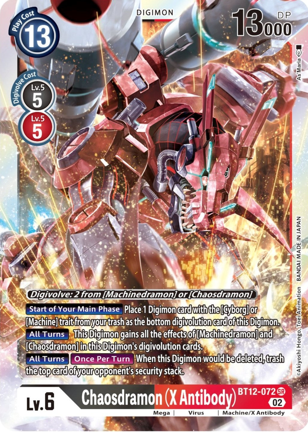 Image for Chaosdramon (X Antibody) (BT12-072 SR) (Across Time) - Digimon Card Game