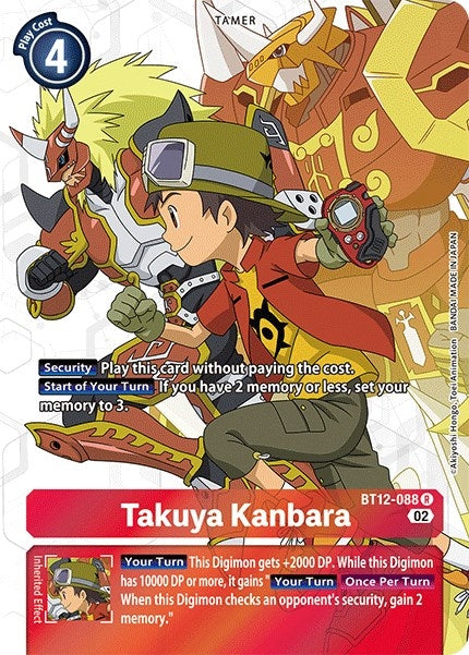 Image for Takuya Kanbara (Alternate Art) (BT12-088 R) (Across Time) - Digimon Card Game