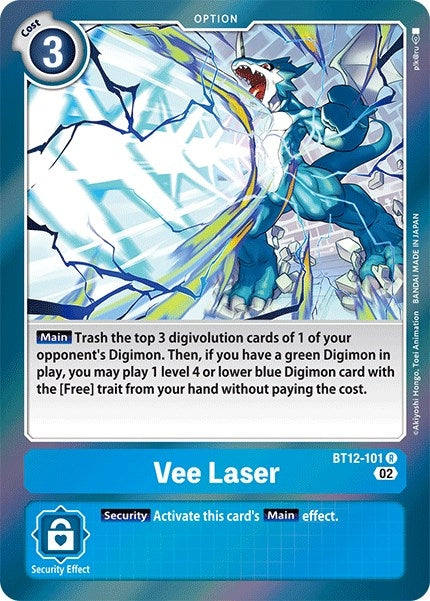 Image for Vee Laser (BT12-101 R) (Across Time) - Digimon Card Game