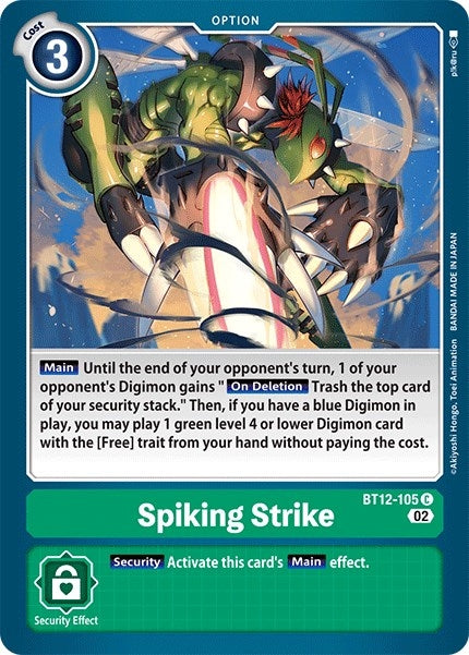 Image for Spiking Strike (BT12-105 C) (Across Time) - Digimon Card Game
