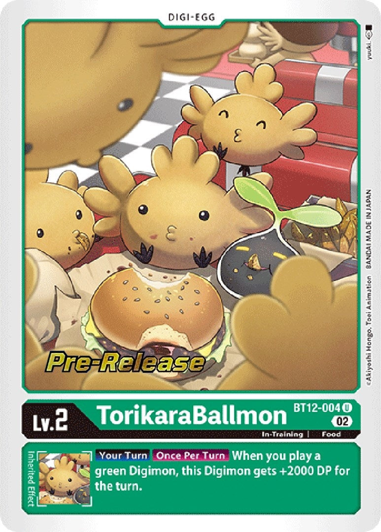 Image for TorikaraBallmon (BT12-004 U) (Across Time Pre-Release Cards) - Digimon Card Game