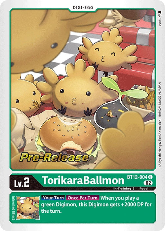 Image for TorikaraBallmon (BT12-004 U) (Across Time Pre-Release Cards) - Digimon Card Game