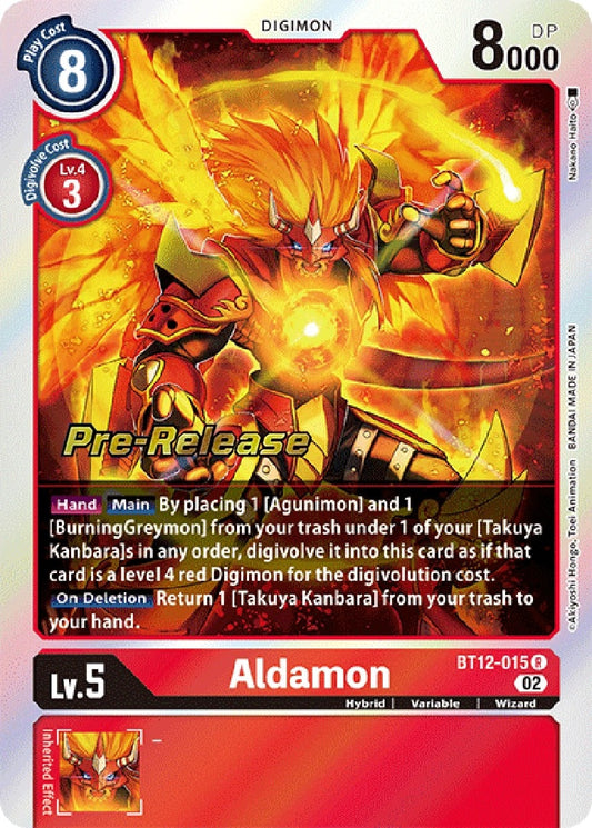 Image for Aldamon (BT12-015 R) (Across Time Pre-Release Cards) - Digimon Card Game