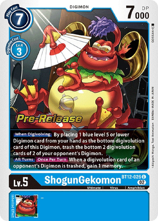 Image for ShogunGekomon (BT12-026 U) (Across Time Pre-Release Cards) - Digimon Card Game