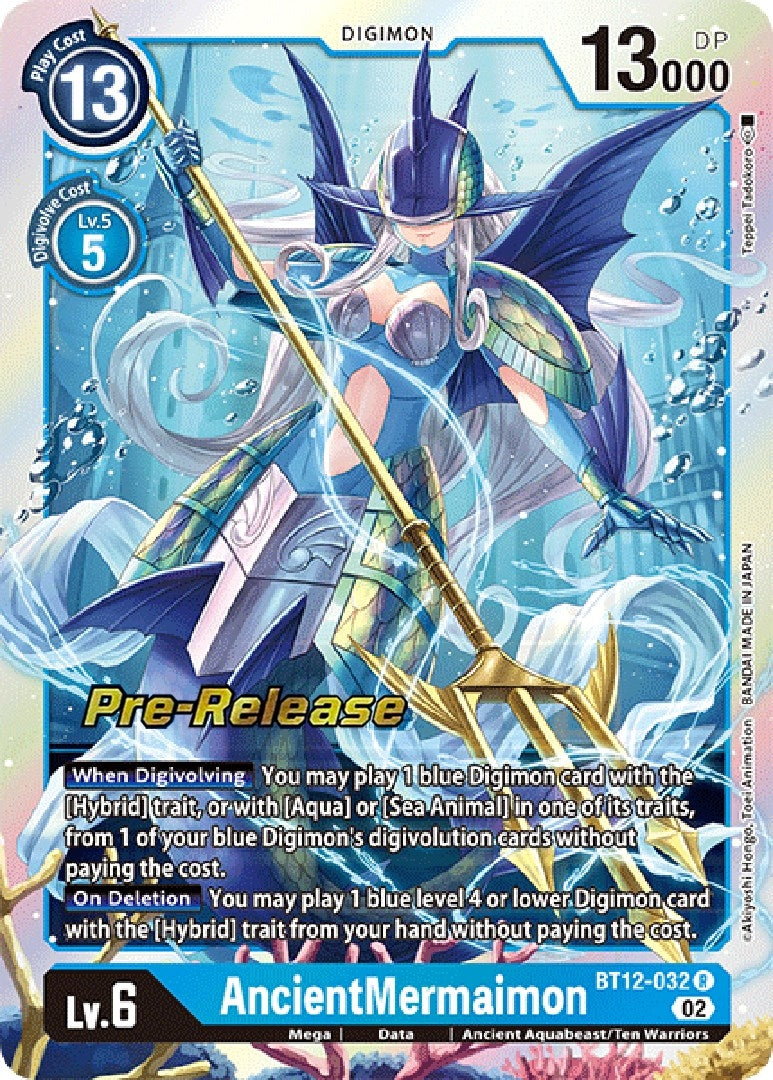 Image for AncientMermaimon (BT12-032 R) (Across Time Pre-Release Cards) - Digimon Card Game