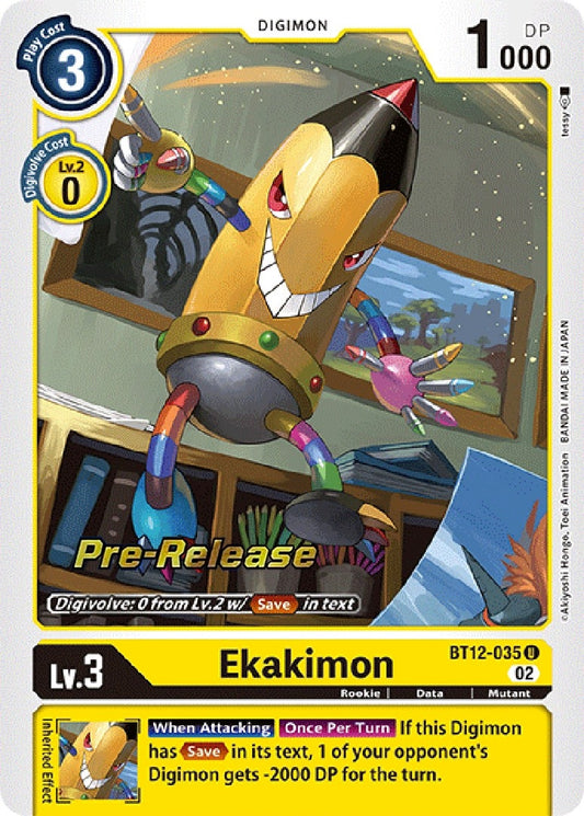 Image for Ekakimon (BT12-035 U) (Across Time Pre-Release Cards) - Digimon Card Game