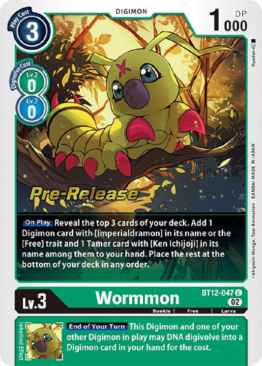 Image for Wormmon (BT12-047 U) (Across Time Pre-Release Cards) - Digimon Card Game