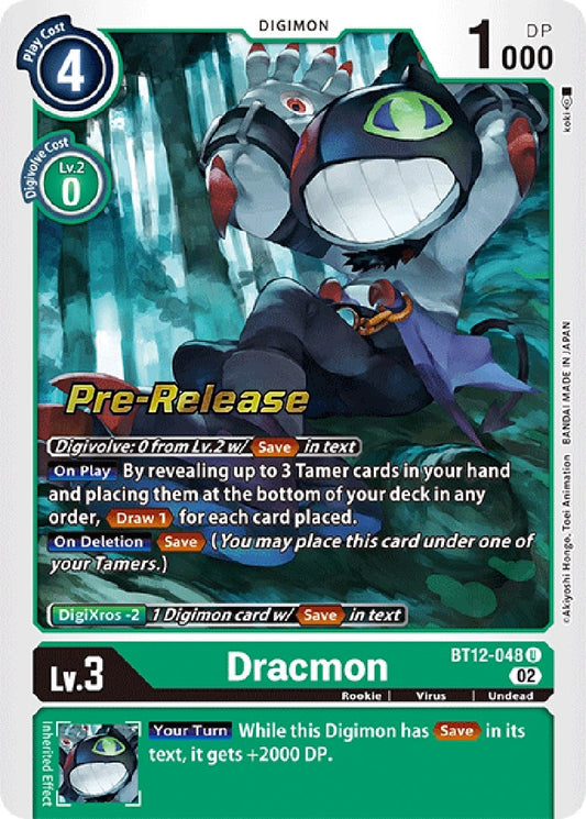 Image for Dracmon (BT12-048 U) (Across Time Pre-Release Cards) - Digimon Card Game