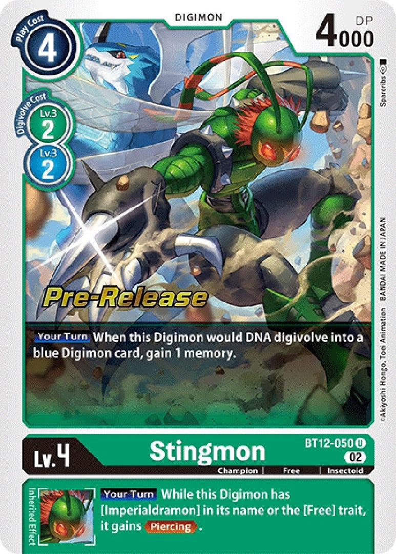 Image for Stingmon (BT12-050 U) (Across Time Pre-Release Cards) - Digimon Card Game