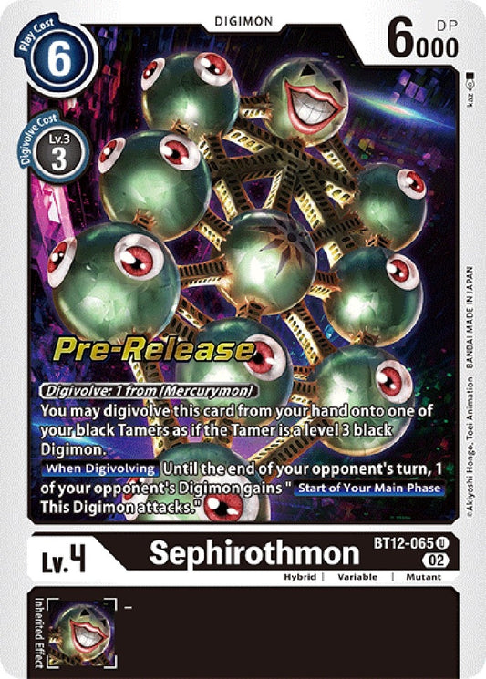 Image for Sephirothmon (BT12-065 U) (Across Time Pre-Release Cards) - Digimon Card Game