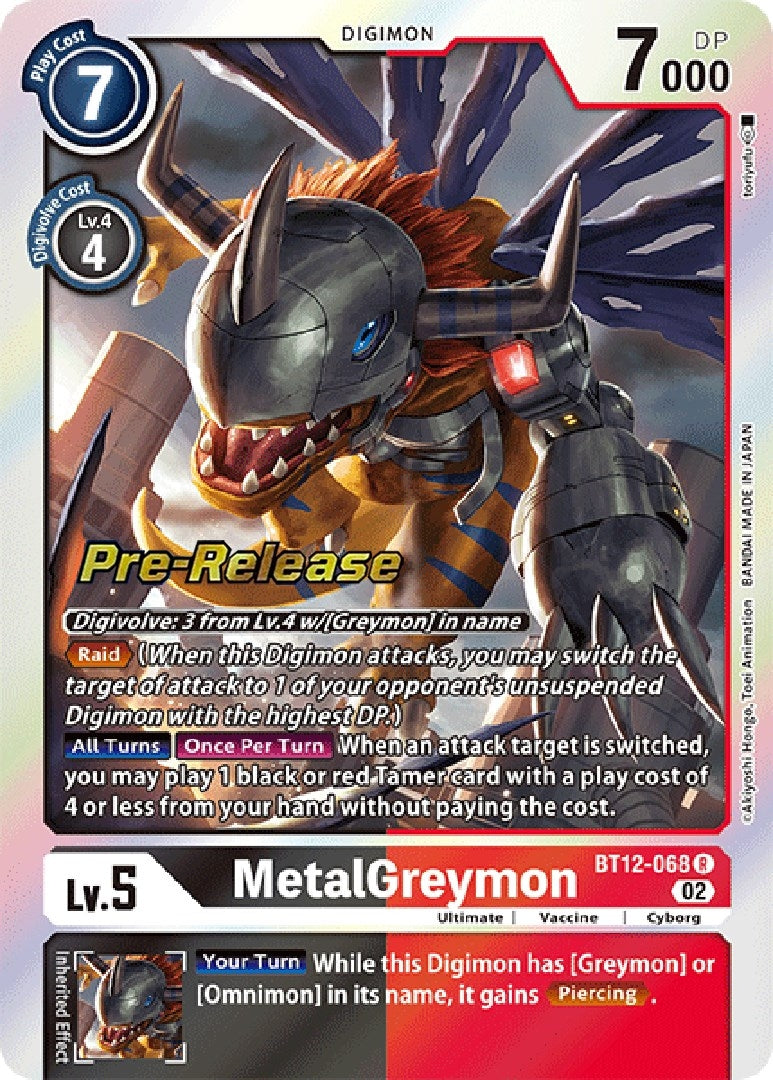 Image for MetalGreymon (BT12-068 R) (Across Time Pre-Release Cards) - Digimon Card Game
