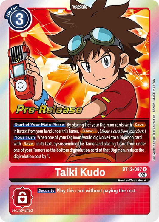 Image for Taiki Kudo (BT12-087 R) (Across Time Pre-Release Cards) - Digimon Card Game