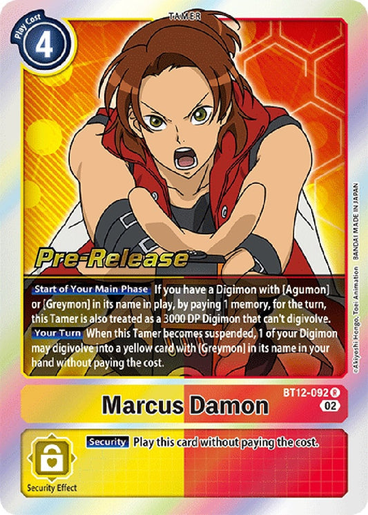Image for Marcus Damon (BT12-092 R) (Across Time Pre-Release Cards) - Digimon Card Game