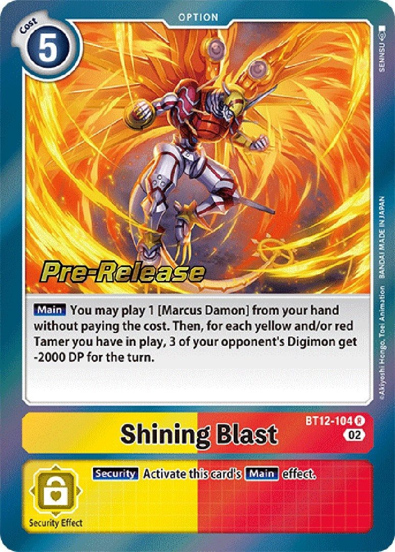 Image for Shining Blast (BT12-104 R) (Across Time Pre-Release Cards) - Digimon Card Game