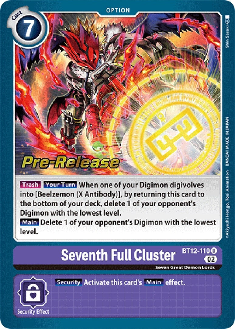 Image for Seventh Full Cluster (BT12-110 U) (Across Time Pre-Release Cards) - Digimon Card Game