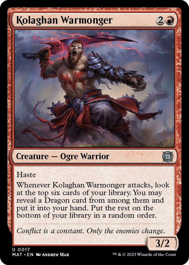 Image for Kolaghan Warmonger (17) (March of the Machine: The Aftermath) - Magic: The Gathering
