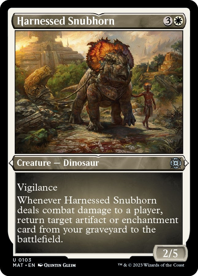 Image for Harnessed Snubhorn (Foil Etched) (103) (March of the Machine: The Aftermath) - Magic: The Gathering