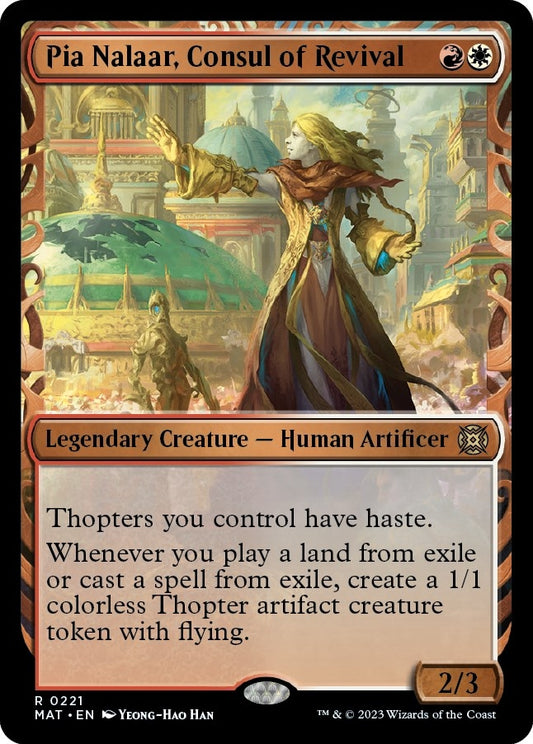 Image for Pia Nalaar, Consul of Revival (Halo Foil) (221) (March of the Machine: The Aftermath) - Magic: The Gathering