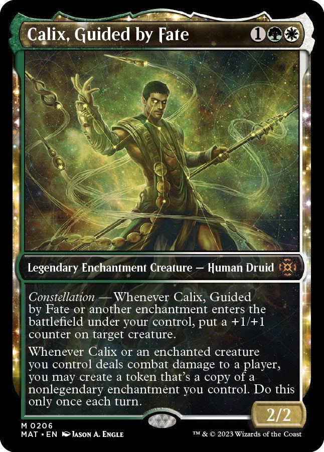 Image for Calix, Guided by Fate (Halo Foil) (206) (March of the Machine: The Aftermath) - Magic: The Gathering