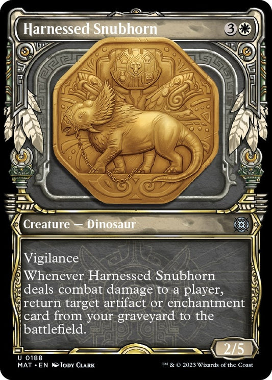 Image for Harnessed Snubhorn (Halo Foil) (188) (March of the Machine: The Aftermath) - Magic: The Gathering