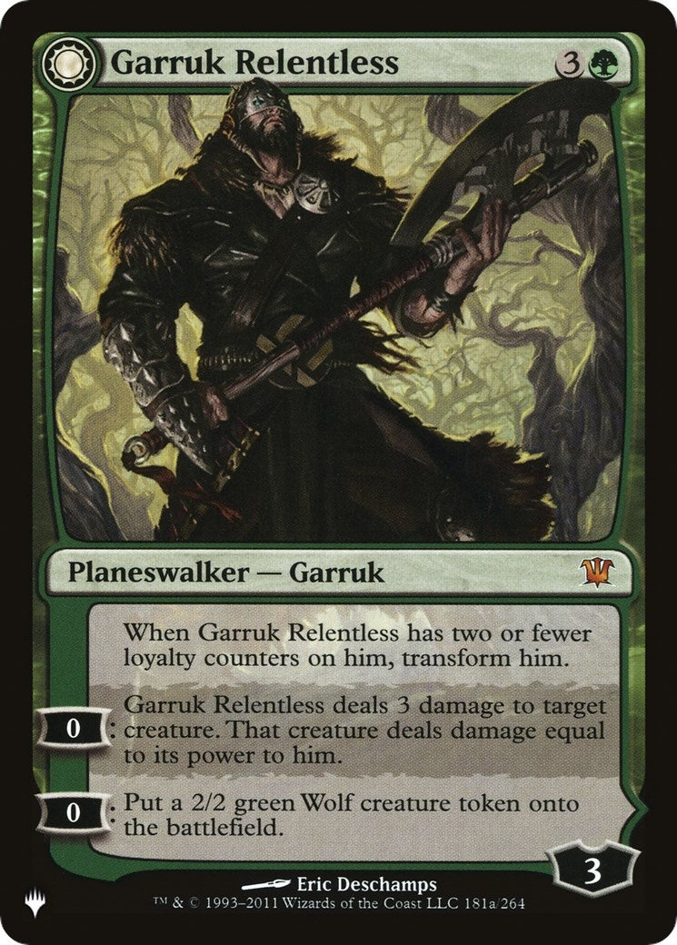 Image for Garruk Relentless (181) (The List Reprints) - Magic: The Gathering