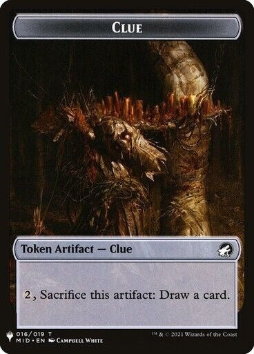 Image for Clue // Golem Double-sided Token (16 // 26) (The List Reprints) - Magic: The Gathering