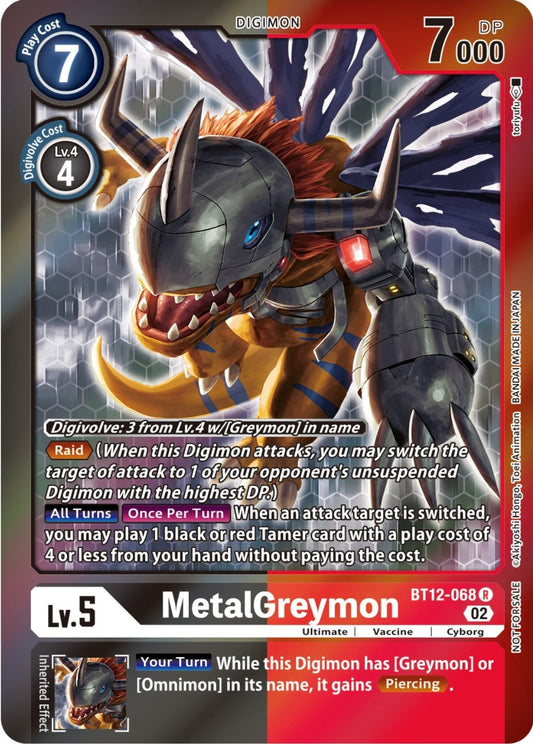 Image for MetalGreymon (Tamer Party -Special-) (BT12-068 R) (Across Time) - Digimon Card Game