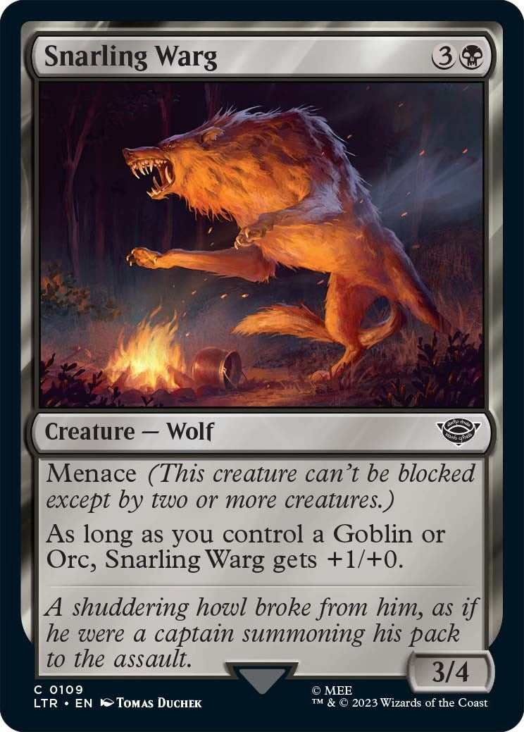 Image for Snarling Warg (109) (Universes Beyond: The Lord of the Rings: Tales of Middle-earth) - Magic: The Gathering