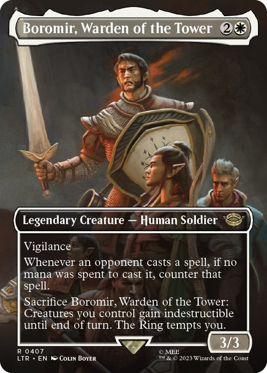 Image for Boromir, Warden of the Tower (Borderless) (407) (Universes Beyond: The Lord of the Rings: Tales of Middle-earth) - Magic: The Gathering