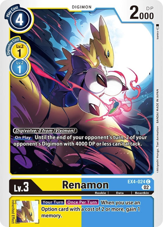 Image for Renamon (EX4-024 C) (Alternative Being Booster) - Digimon Card Game
