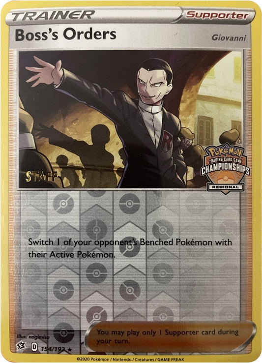 Image for Boss's Orders - 154/192 (Regional Championships) [Staff] (154/192) (League & Championship Cards) - Pokemon