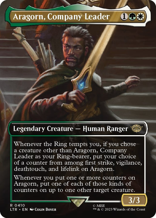 Image for Aragorn, Company Leader (Borderless) (410) (Universes Beyond: The Lord of the Rings: Tales of Middle-earth) - Magic: The Gathering