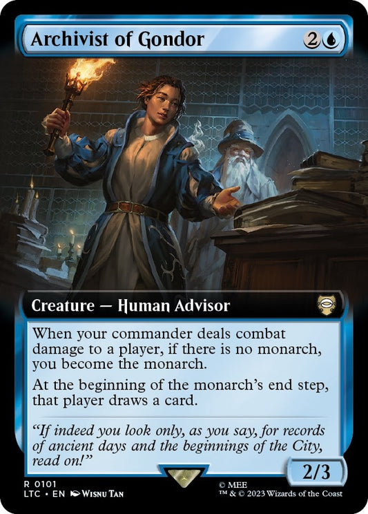 Image for Archivist of Gondor (Extended Art) (101) (Commander: The Lord of the Rings: Tales of Middle-earth) - Magic: The Gathering