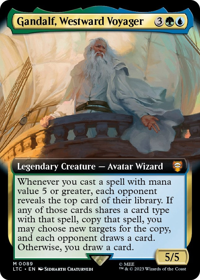 Image for Gandalf, Westward Voyager (Extended Art) (89) (Commander: The Lord of the Rings: Tales of Middle-earth) - Magic: The Gathering