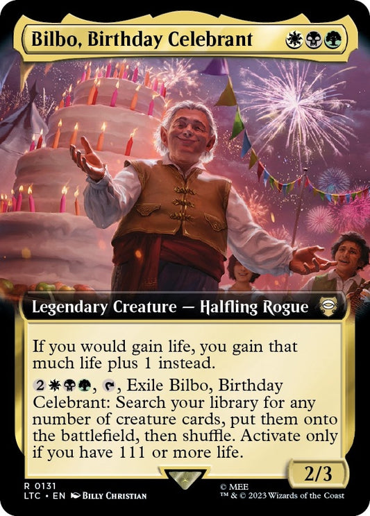 Image for Bilbo, Birthday Celebrant (Extended Art) (131) (Commander: The Lord of the Rings: Tales of Middle-earth) - Magic: The Gathering