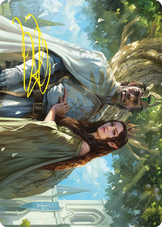 Image for Aragorn and Arwen, Wed Art Card (Gold-Stamped Signature) (33) (Art Series: Universes Beyond: The Lord of the Rings: Tales of Middle-earth) - Magic: The Gathering