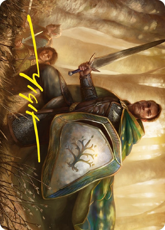 Image for Boromir, Warden of the Tower Art Card (Gold-Stamped Signature) (1) (Art Series: Universes Beyond: The Lord of the Rings: Tales of Middle-earth) - Magic: The Gathering