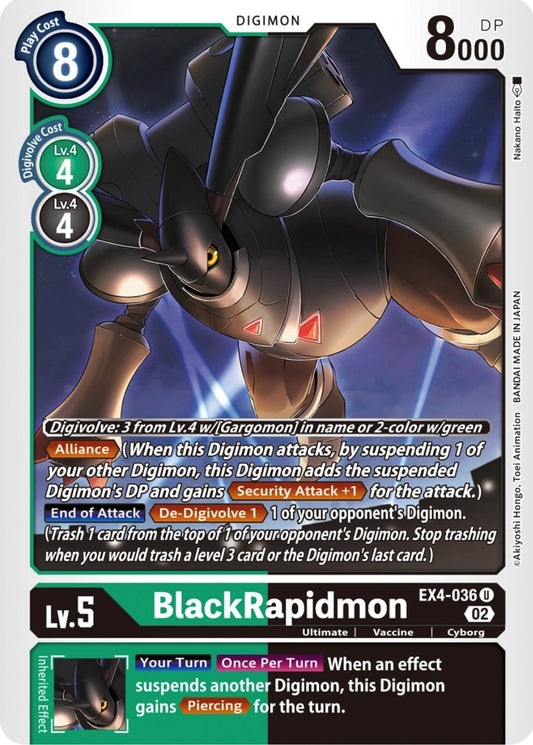 Image for BlackRapidmon (EX4-036 U) (Alternative Being Booster) - Digimon Card Game