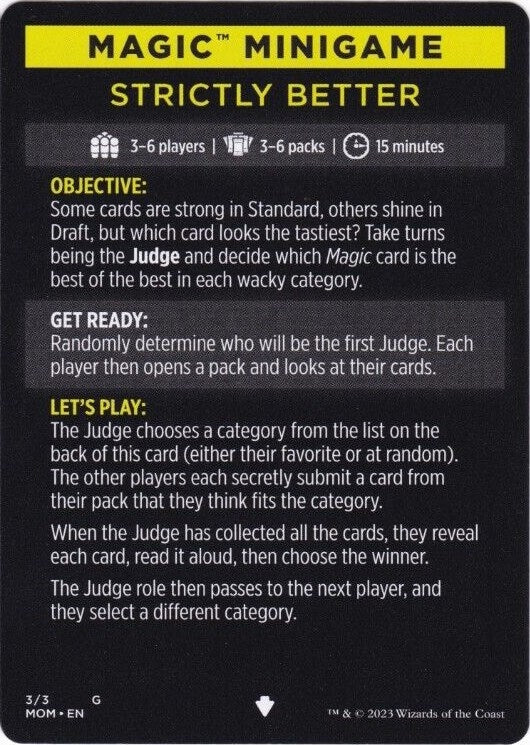 Image for Magic Minigame: Strictly Better (3) (March of the Machine) - Magic: The Gathering
