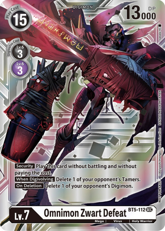 Image for Omnimon Zwart Defeat (Silver Alternate Art) (BT5-112 SEC) (Alternative Being Booster) - Digimon Card Game