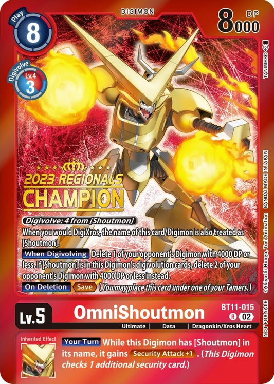 Image for OmniShoutmon (2023 Regionals Champion) (BT11-015 R) (Dimensional Phase) - Digimon Card Game